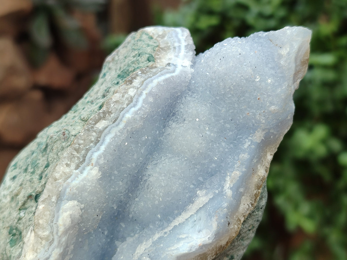 Natural Blue Lace Agate Geode Specimens x 3 From Nsanje, Malawi - Toprock Gemstones and Minerals 