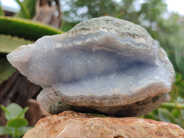 Natural Blue Lace Agate Geode Specimens x 3 From Nsanje, Malawi