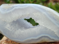 Polished Blue Lace Agate Geodes x 6 From Nsanje, Malawi