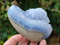 Polished Blue Lace Agate Geodes x 6 From Nsanje, Malawi