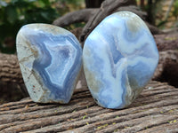 Polished Blue Lace Agate Geodes x 6 From Nsanje, Malawi