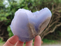 Polished Blue Lace Agate Geodes x 6 From Nsanje, Malawi