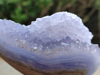 Polished Blue Lace Agate Geodes x 6 From Nsanje, Malawi