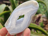 Polished Blue Lace Agate Geodes x 6 From Nsanje, Malawi