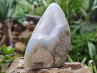 Polished Blue Lace Agate Geodes x 6 From Nsanje, Malawi