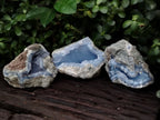 Natural Blue Lace Agate Geode Specimens x 6 From Nsanje, Malawi - Toprock Gemstones and Minerals 
