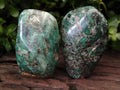 Polished Emerald Mica In Matrix Standing Free Forms x 2 From Mutoko, Zimbabwe - Toprock Gemstones and Minerals 