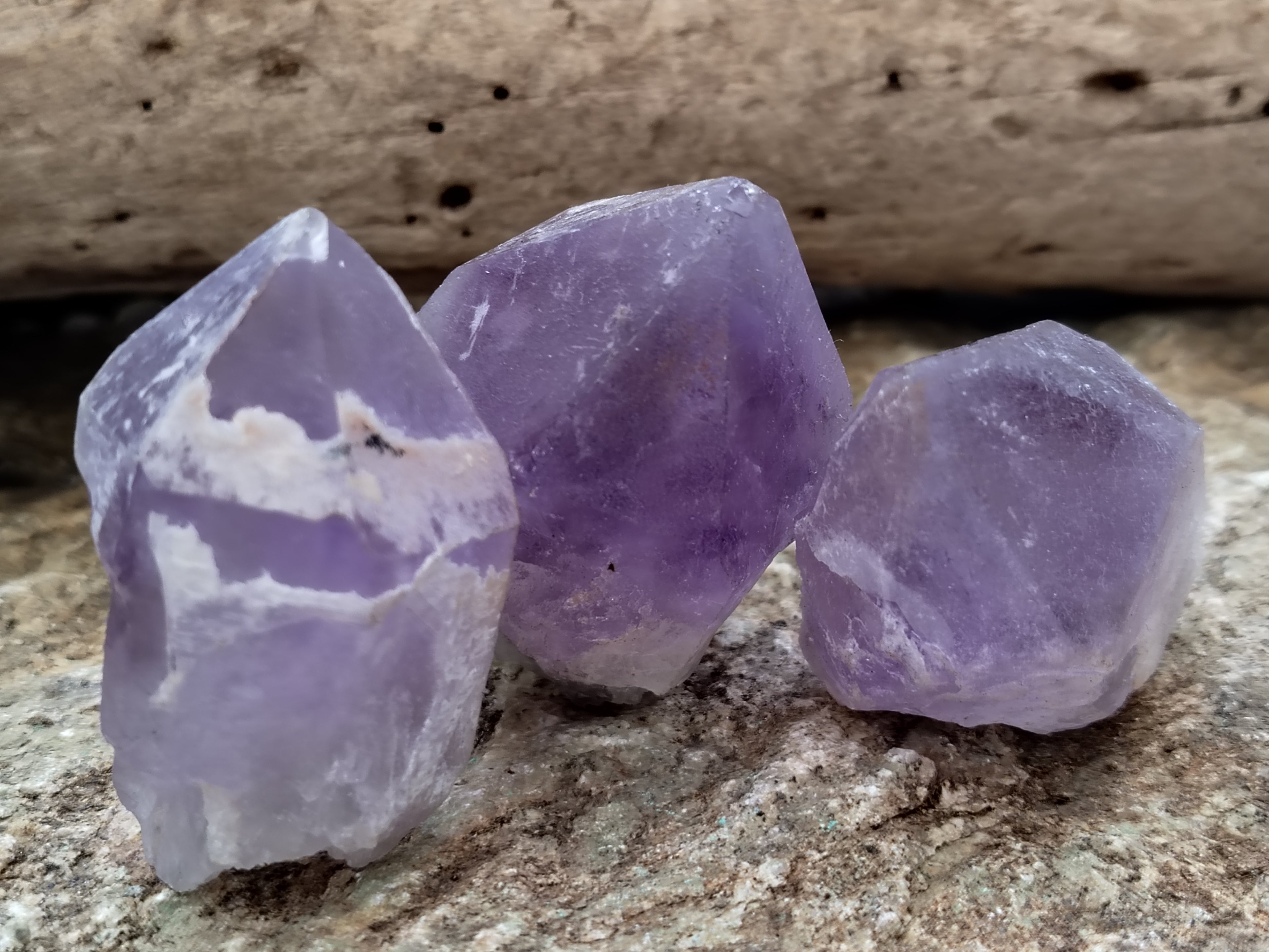 Natural Jacaranda Amethyst Single Quartz Crystals x 35 From Mumbwa, Zambia - Toprock Gemstones and Minerals 