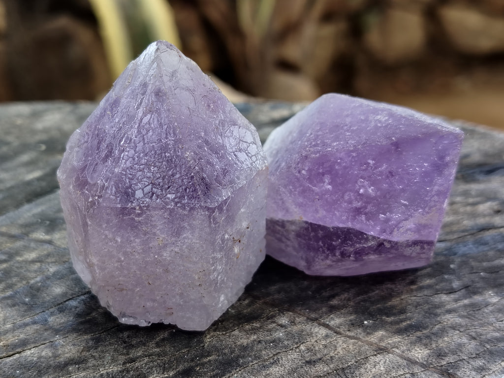 Natural Jacaranda Amethyst Single Quartz Crystals x 35 From Mumbwa, Zambia - Toprock Gemstones and Minerals 