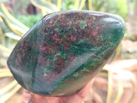 Polished Ruby Corundum In Chrome Verdite Free Forms x 2 From Zimbabwe - Toprock Gemstones and Minerals 