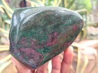 Polished Ruby Corundum In Chrome Verdite Free Forms x 2 From Zimbabwe - Toprock Gemstones and Minerals 