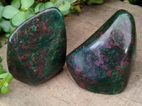 Polished Ruby Corundum In Chrome Verdite Free Forms x 2 From Zimbabwe - Toprock Gemstones and Minerals 