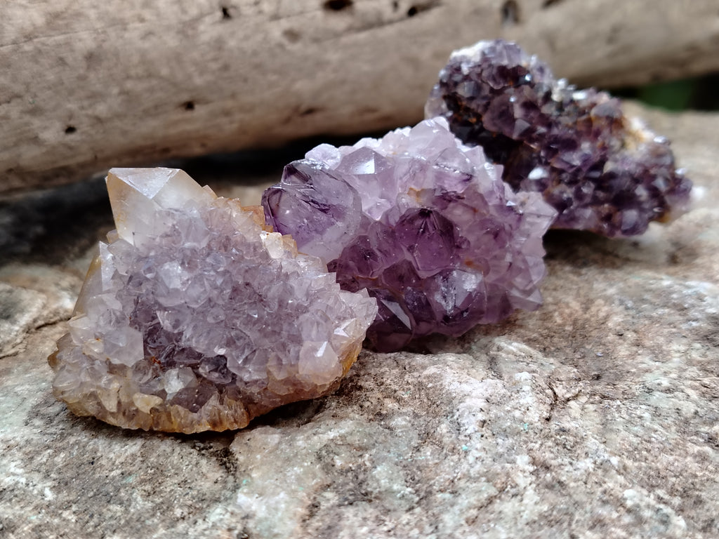 Natural Dark Purple Smokey Amethyst Spirit Quartz Clusters x 35 From South Africa - Toprock Gemstones and Minerals 