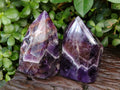 Polished Chevron Amethyst Points x 2 From Ankazobe, Madagascar - Toprock Gemstones and Minerals 