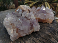 Natural Jacaranda Amethyst Quartz Cluster x 2 From Mumbwa, Zambia - Toprock Gemstones and Minerals 
