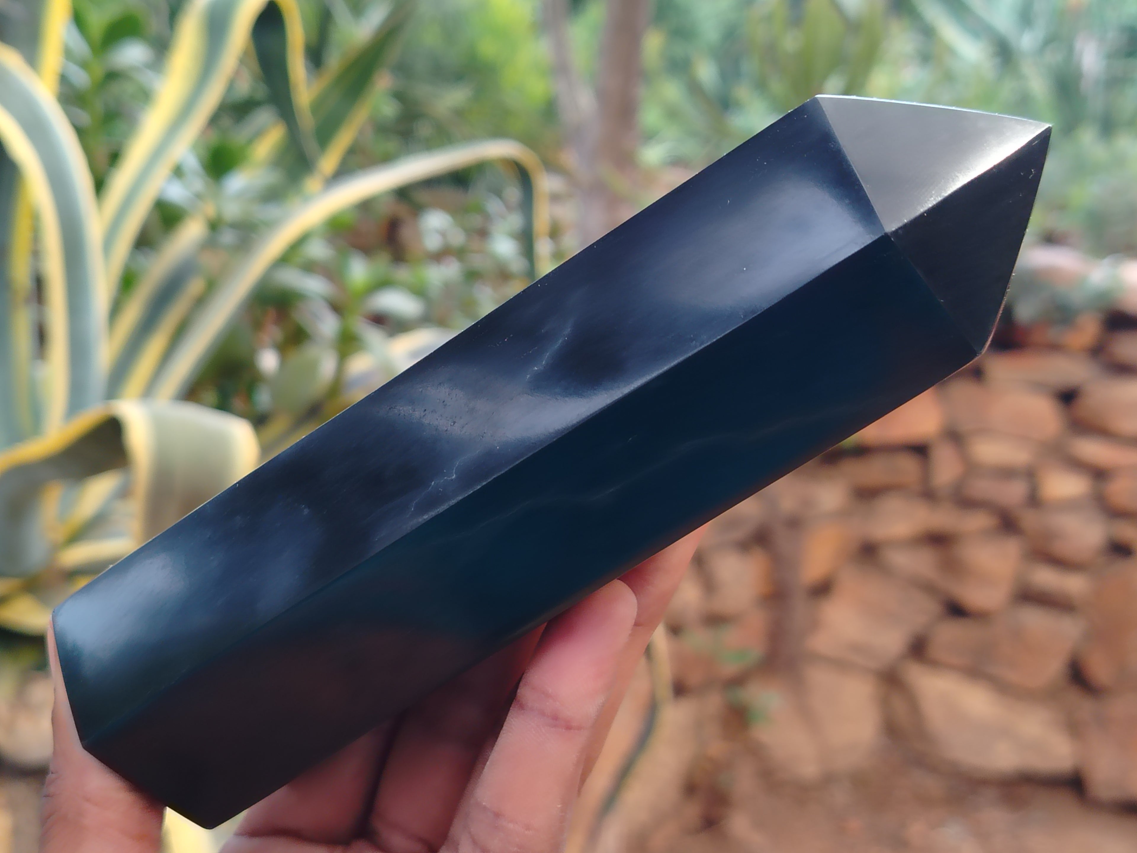 Polished Black Basalt Points x 3 From Antsirabe, Madagascar - Toprock Gemstones and Minerals 