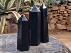 Polished Black Basalt Points x 3 From Antsirabe, Madagascar - Toprock Gemstones and Minerals 