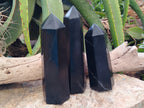 Polished Black Basalt Points x 3 From Antsirabe, Madagascar - Toprock Gemstones and Minerals 