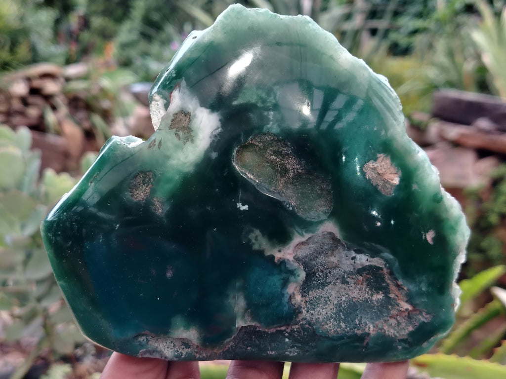 Polished On One Side Emerald Mtorolite Plates x 4 From Mutorashanga, Zimbabwe - Toprock Gemstones and Minerals 
