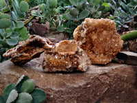 Natural Limonite Quartz Clusters x 3 From Solwezi, Zambia - Toprock Gemstones and Minerals 
