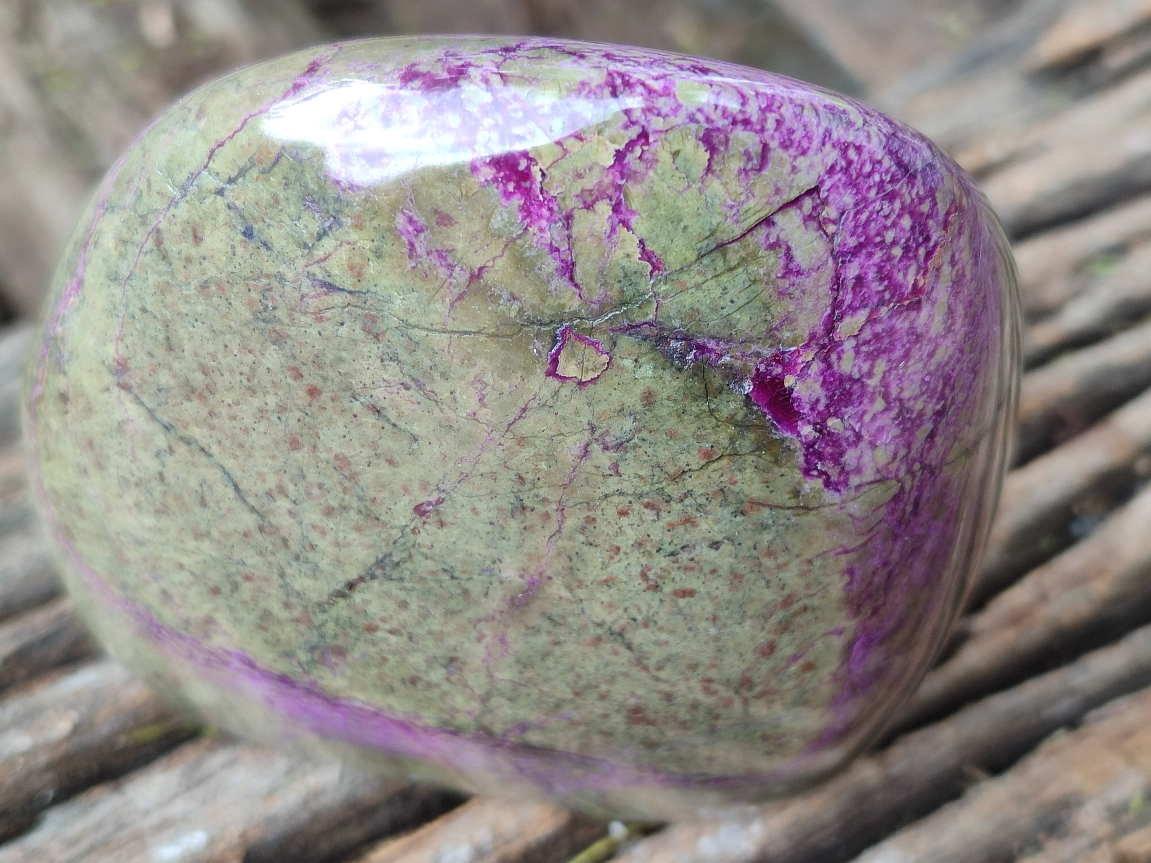 Polished Stichtite Standing Free Forms x 3 From Barberton, South Africa - Toprock Gemstones and Minerals 
