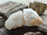 Natural White Candle Quartz Clusters x 12 From Madagascar