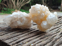 Natural White Candle Quartz Clusters x 12 From Madagascar