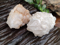 Natural White Candle Quartz Clusters x 12 From Madagascar
