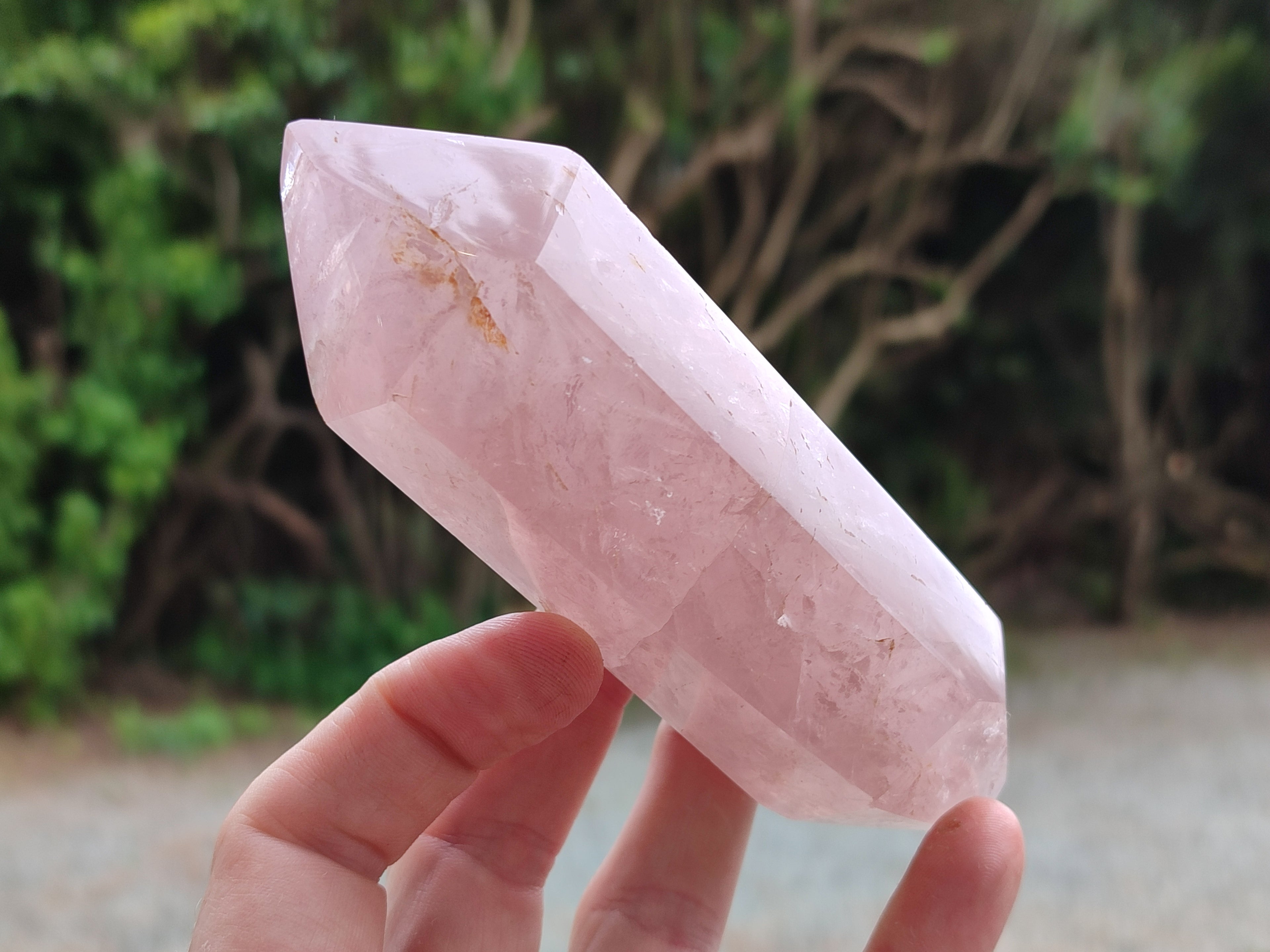 Polished Double Terminated Rose Quartz Points x 6 From Ambatondrazaka, Madagascar - Toprock Gemstones and Minerals 