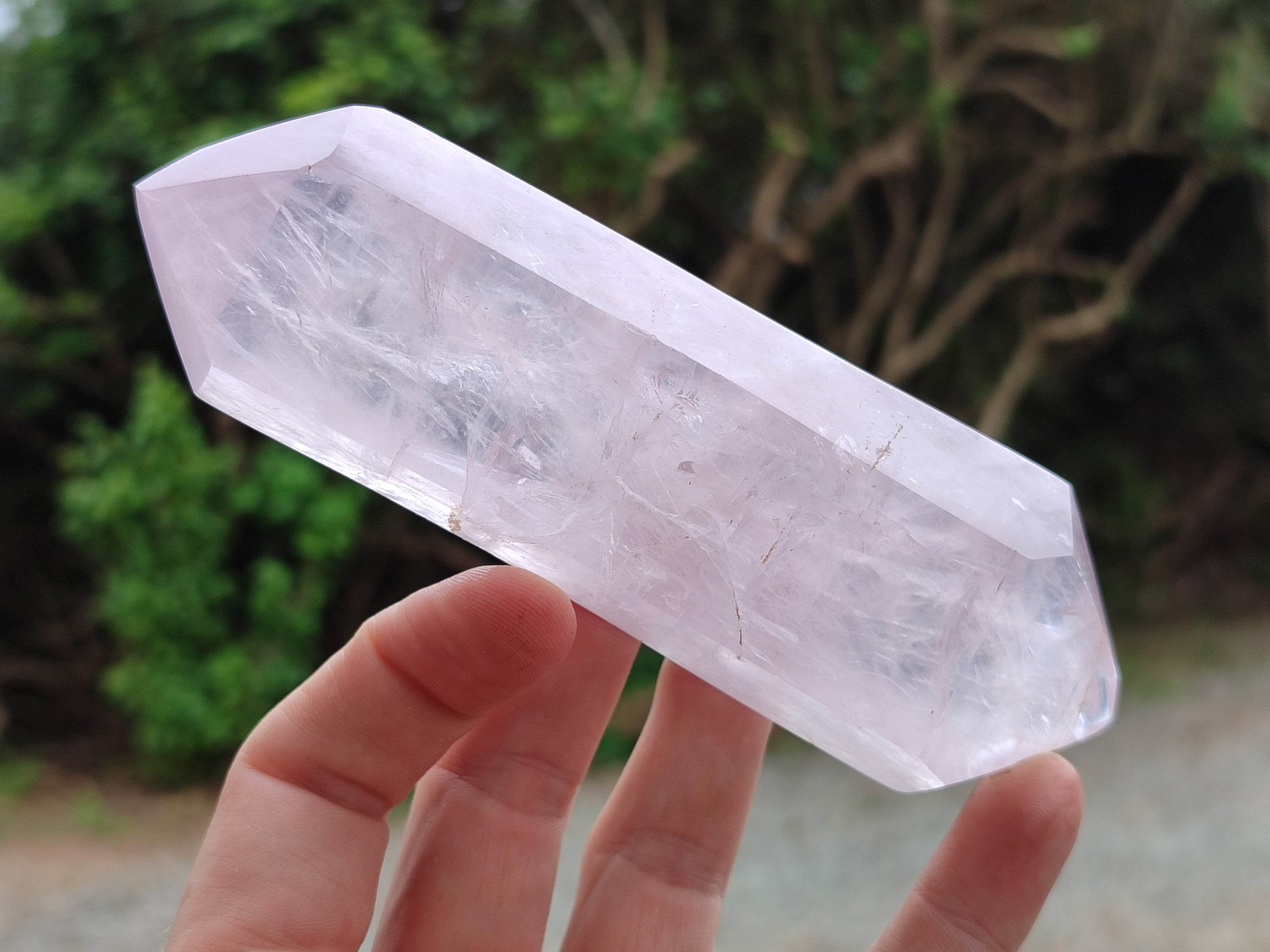 Polished Double Terminated Rose Quartz Points x 6 From Ambatondrazaka, Madagascar - Toprock Gemstones and Minerals 