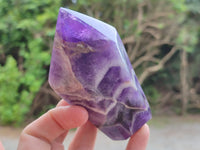 Polished Chevron Amethyst Points x 4 From Zambia