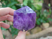 Polished Chevron Amethyst Points x 4 From Zambia