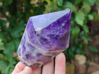 Polished Chevron Amethyst Points x 4 From Zambia