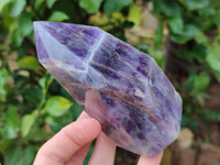 Polished Chevron Amethyst Points x 4 From Zambia