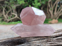Polished Double Terminated Rose Quartz Points x 6 From Ambatondrazaka, Madagascar