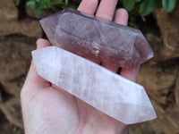 Polished Double Terminated Rose Quartz Points x 6 From Ambatondrazaka, Madagascar