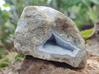 Natural Blue Lace Agate Geode Specimens x 6 From Nsanje, Malawi