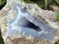 Natural Blue Lace Agate Geode Specimens x 6 From Nsanje, Malawi