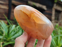 Polished Banded and Carnelian Agate Standing Free Forms x 3 From Madagascar