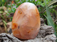 Polished Banded and Carnelian Agate Standing Free Forms x 3 From Madagascar