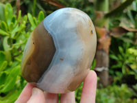 Polished Banded and Carnelian Agate Standing Free Forms x 3 From Madagascar