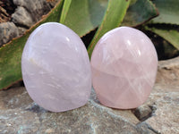 Polished Rose Quartz Standing Free Forms x 6 From Ambatondrazaka, Madagascar