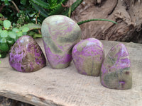 Polished Stichtite Standing Free Forms x 4 From Barberton, South Africa