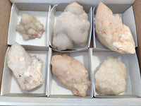 Natural White Cascading Fir Tree Candle Quartz Cluster x 6 From Madagascar