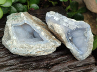 Natural Blue Lace Agate Geode Specimens x 12 From Nsanje, Malawi