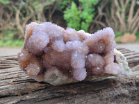 Natural Amethyst and Fairy Cactus Spirit Quartz Clusters x 2 From South Africa