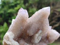 Natural Amethyst and Fairy Cactus Spirit Quartz Clusters x 2 From South Africa