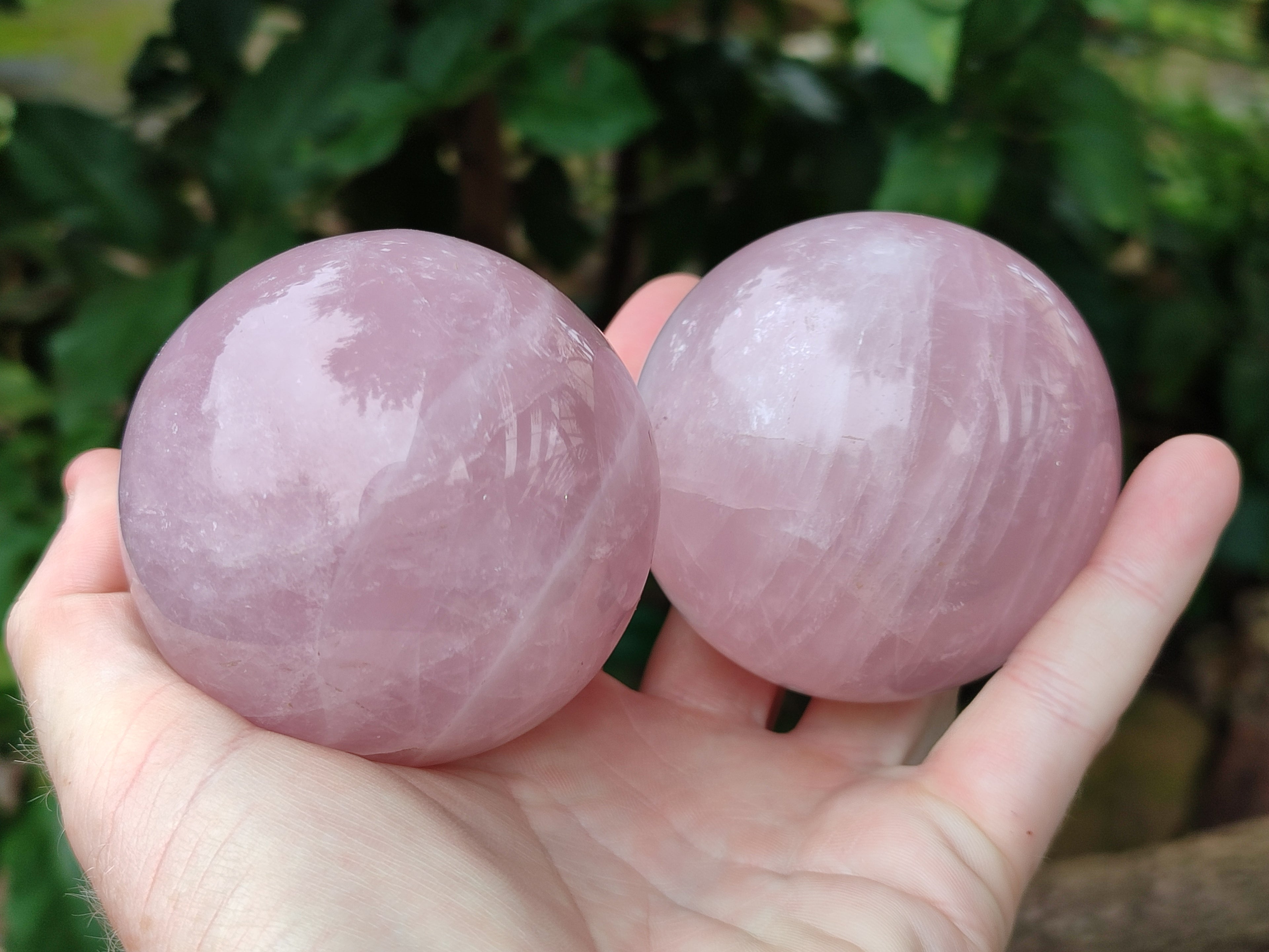 Polished Star Rose Quartz Spheres x 3 From Ambatondrazaka, Madagascar - Toprock Gemstones and Minerals 