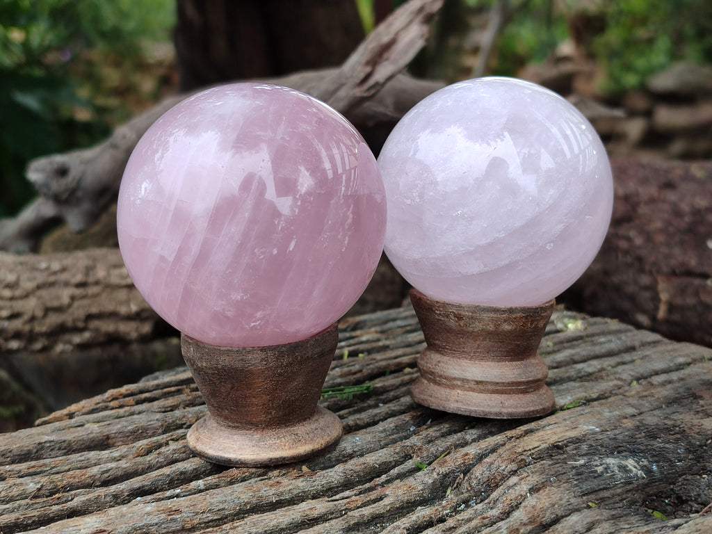 Polished Star Rose Quartz Spheres x 3 From Ambatondrazaka, Madagascar - Toprock Gemstones and Minerals 