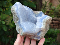 Natural Blue Lace Agate Geode Specimens x 3 From Nsanje, Malawi